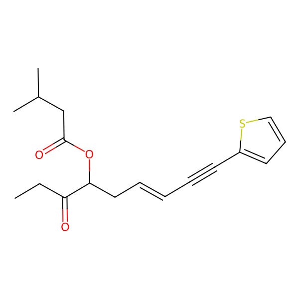 2D Structure of (3-Oxo-9-thiophen-2-ylnon-6-en-8-yn-4-yl) 3-methylbutanoate