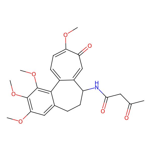 2D Structure of 3-Oxo-N-(1,2,3,10-tetramethoxy-9-oxo-5,6,7,9-tetrahydrobenzo[a]heptalen-7-yl)butanamide