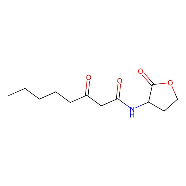 2D Structure of 3-Oxo-octanoic acid (2-oxo-tetrahydro-furan-3-YL)-amide