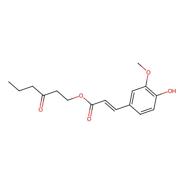 2D Structure of 3-Oxohexyl 3-(4-hydroxy-3-methoxyphenyl)prop-2-enoate