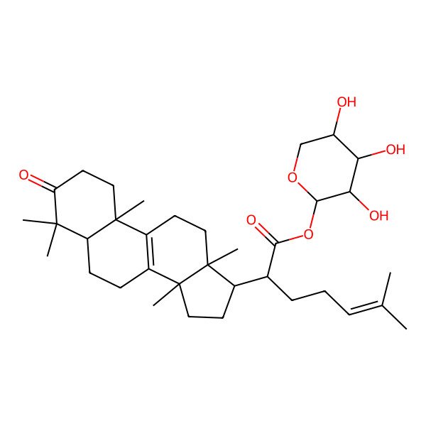 2D Structure of 3-oxolanosta-8,24-dien-21-oic acid 21-O-beta-D-xylopyranoside