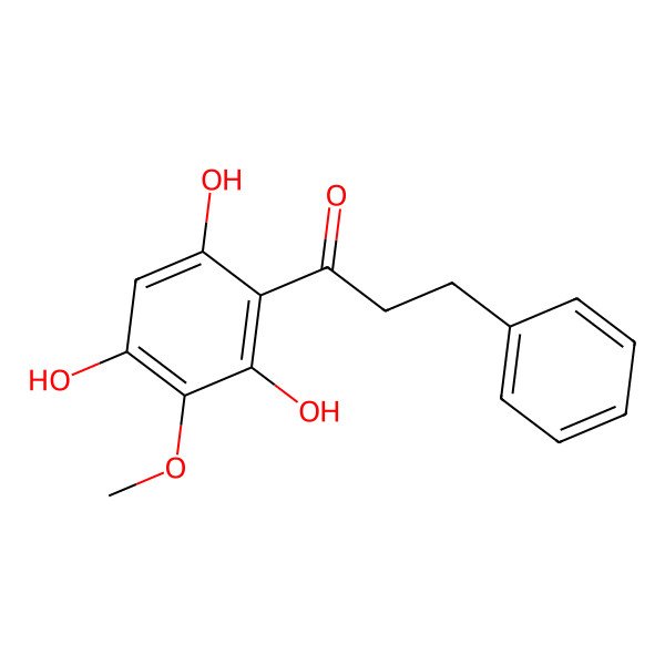 2D Structure of 3-Phenyl-1-(2,4,6-trihydroxy-3-methoxyphenyl)propan-1-one