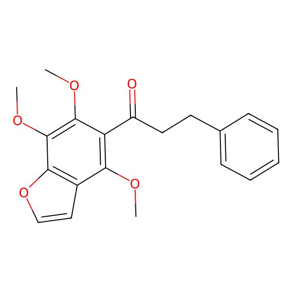 2D Structure of 3-Phenyl-1-(4,6,7-trimethoxy-1-benzofuran-5-yl)propan-1-one