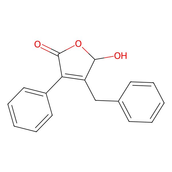 2D Structure of 3-Phenyl-4-benzyl-5beta-hydroxyfuran-2(5H)-one