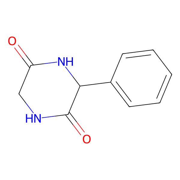 2D Structure of 3-Phenyl-piperazine-2,5-dione