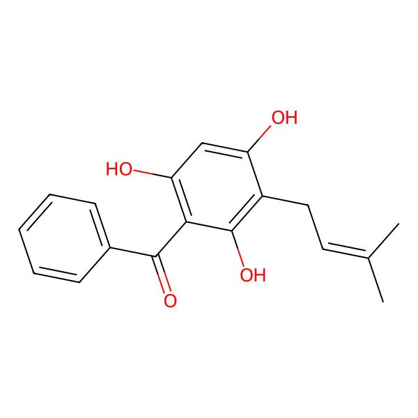 2D Structure of 3-Prenyl-2,4,6-trihydroxybenzophenone 2D Structure of 3-Prenyl-2,4,6-trihydroxybenzophenone