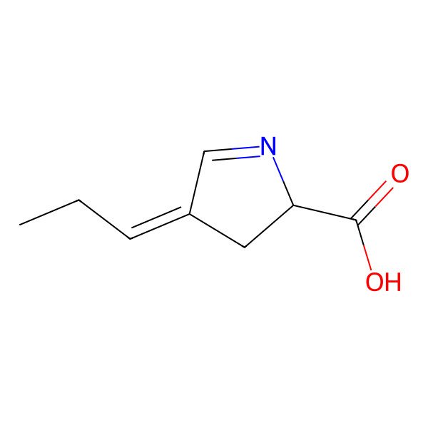 2D Structure of 3-propylidene-Delta1-pyrroline-5-carboxylic acid