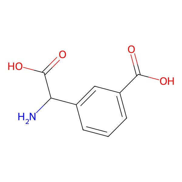 2D Structure of 3-[(S)-amino(carboxy)methyl]benzoic acid