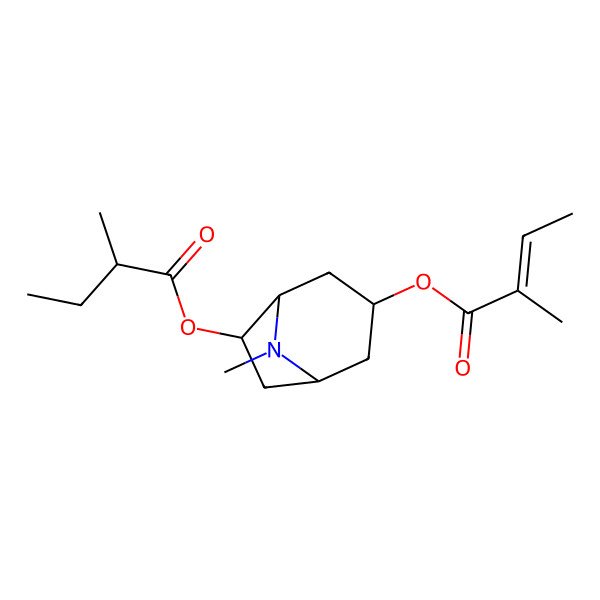 2D Structure of 3-Tigloyloxy-6-(2-methyl-butyryloxy)-tropane