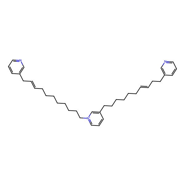 2D Structure of 3-[(Z)-10-pyridin-3-yldec-7-enyl]-1-[(Z)-11-pyridin-3-ylundec-9-enyl]pyridin-1-ium