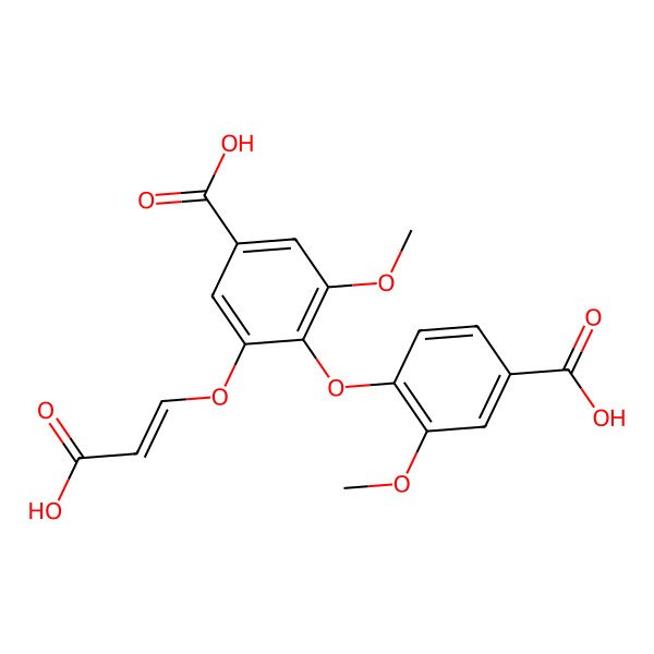 2D Structure of 3-[(Z)-2-carboxyethenoxy]-4-(4-carboxy-2-methoxyphenoxy)-5-methoxybenzoic acid