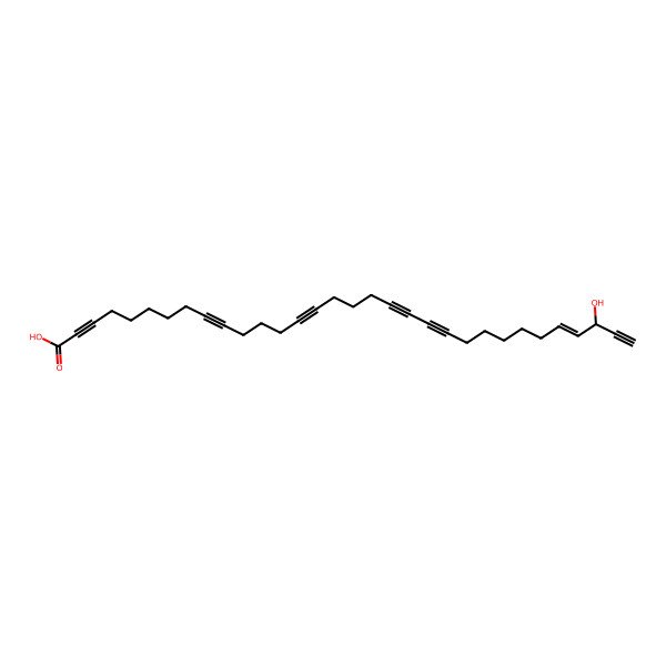 2D Structure of 30-Hydroxydotriacont-28-en-2,9,14,19,21,31-hexaynoic acid