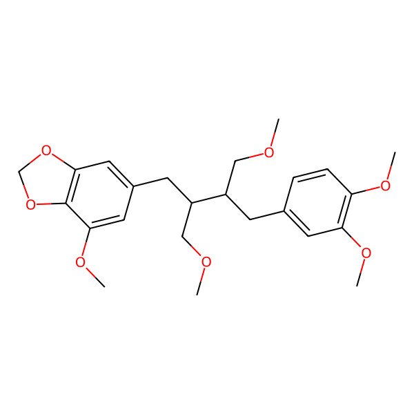 2D Structure of 6-[(2R,3R)-3-[(3,4-dimethoxyphenyl)methyl]-4-methoxy-2-(methoxymethyl)butyl]-4-methoxy-1,3-benzodioxole