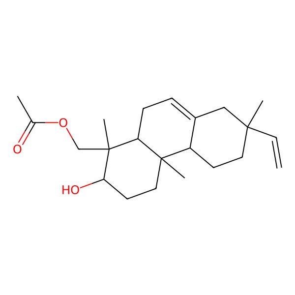 2D Structure of [(1S,2S,4aR,4bS,7S,10aR)-7-ethenyl-2-hydroxy-1,4a,7-trimethyl-3,4,4b,5,6,8,10,10a-octahydro-2H-phenanthren-1-yl]methyl acetate