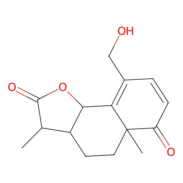 2D Structure of (3S,3aS,5aR,9bS)-9-(hydroxymethyl)-3,5a-dimethyl-3a,4,5,9b-tetrahydro-3H-benzo[g][1]benzofuran-2,6-dione
