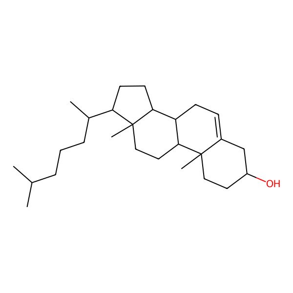 2D Structure of (3S,8R,9S,10R,13R,14R,17S)-10,13-dimethyl-17-[(2R)-6-methylheptan-2-yl]-2,3,4,7,8,9,11,12,14,15,16,17-dodecahydro-1H-cyclopenta[a]phenanthren-3-ol