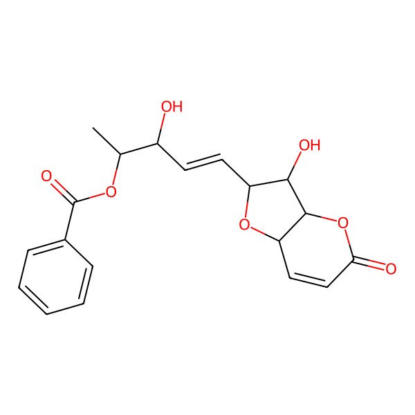 2D Structure of [(E,2R,3S)-5-[(2S,3R,3aR,7aR)-3-hydroxy-5-oxo-2,3,3a,7a-tetrahydrofuro[3,2-b]pyran-2-yl]-3-hydroxypent-4-en-2-yl] benzoate