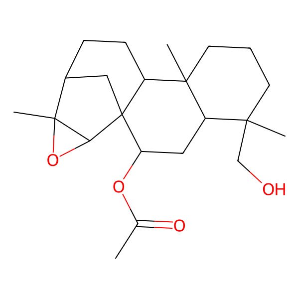 2D Structure of [5-(Hydroxymethyl)-5,9,14-trimethyl-15-oxapentacyclo[11.3.1.01,10.04,9.014,16]heptadecan-2-yl] acetate
