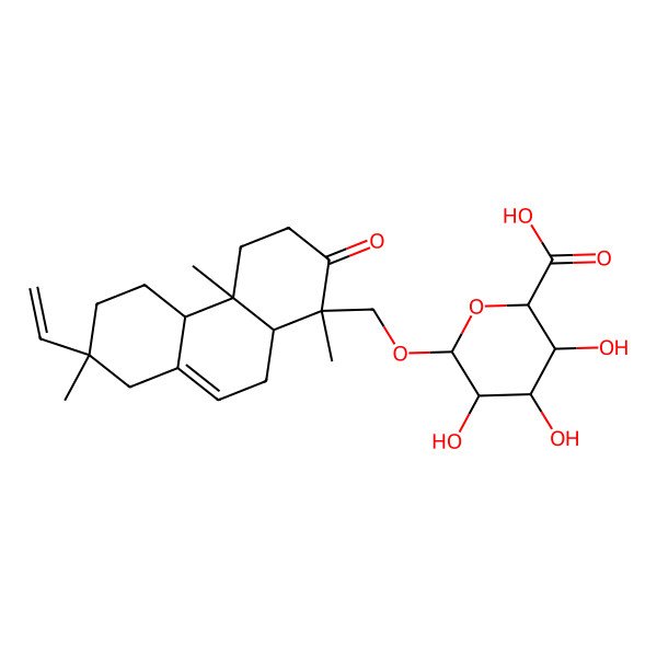 2D Structure of 6-[(7-Ethenyl-1,4a,7-trimethyl-2-oxo-3,4,4b,5,6,8,10,10a-octahydrophenanthren-1-yl)methoxy]-3,4,5-trihydroxyoxane-2-carboxylic acid