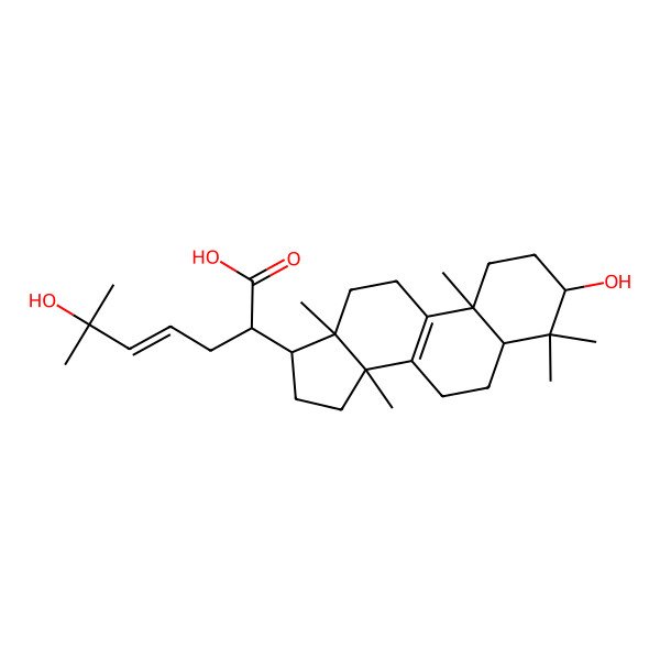 2D Structure of 6-hydroxy-2-(3-hydroxy-4,4,10,13,14-pentamethyl-2,3,5,6,7,11,12,15,16,17-decahydro-1H-cyclopenta[a]phenanthren-17-yl)-6-methylhept-4-enoic acid