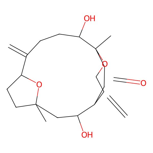 2D Structure of (1R,2S,4S,7R,11S,12S)-2,11-dihydroxy-4,12-dimethyl-8,15-dimethylidene-13,18-dioxatricyclo[10.3.2.14,7]octadecan-14-one