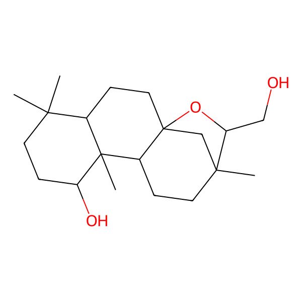 2D Structure of (1R,4R,8S,9R,10S,13R,14R)-14-(hydroxymethyl)-5,5,9,13-tetramethyl-15-oxatetracyclo[11.2.1.01,10.04,9]hexadecan-8-ol