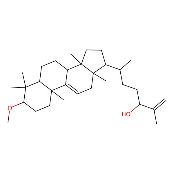 2D Structure of 6-(3-methoxy-4,4,10,13,14-pentamethyl-2,3,5,6,7,8,12,15,16,17-decahydro-1H-cyclopenta[a]phenanthren-17-yl)-2-methylhept-1-en-3-ol