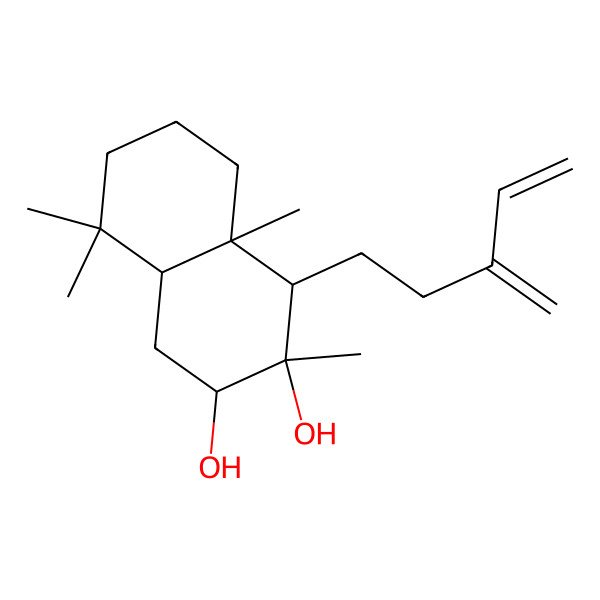 2D Structure of (2R,3R,4R,4aR,8aR)-3,4a,8,8-tetramethyl-4-(3-methylidenepent-4-enyl)-2,4,5,6,7,8a-hexahydro-1H-naphthalene-2,3-diol