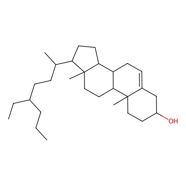 2D Structure of (3R,8R,9R,10S,13R,14R,17S)-17-[(2R,5S)-5-ethyloctan-2-yl]-10,13-dimethyl-2,3,4,7,8,9,11,12,14,15,16,17-dodecahydro-1H-cyclopenta[a]phenanthren-3-ol