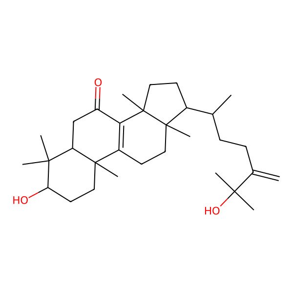 2D Structure of 3-Hydroxy-17-(6-hydroxy-6-methyl-5-methylideneheptan-2-yl)-4,4,10,13,14-pentamethyl-1,2,3,5,6,11,12,15,16,17-decahydrocyclopenta[a]phenanthren-7-one