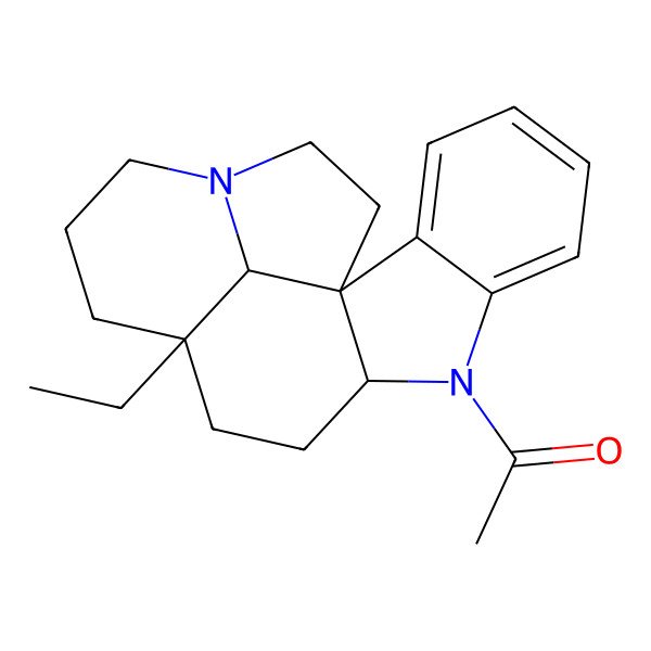 2D Structure of 1-[(1R,9R,12R,19R)-12-ethyl-8,16-diazapentacyclo[10.6.1.01,9.02,7.016,19]nonadeca-2,4,6-trien-8-yl]ethanone