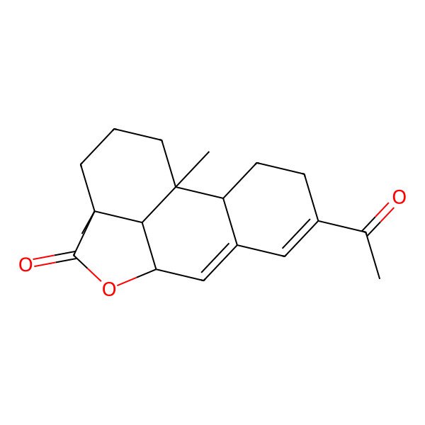 2D Structure of (1R,2R,9R,12S,16R)-5-acetyl-1,12-dimethyl-10-oxatetracyclo[7.6.1.02,7.012,16]hexadeca-5,7-dien-11-one