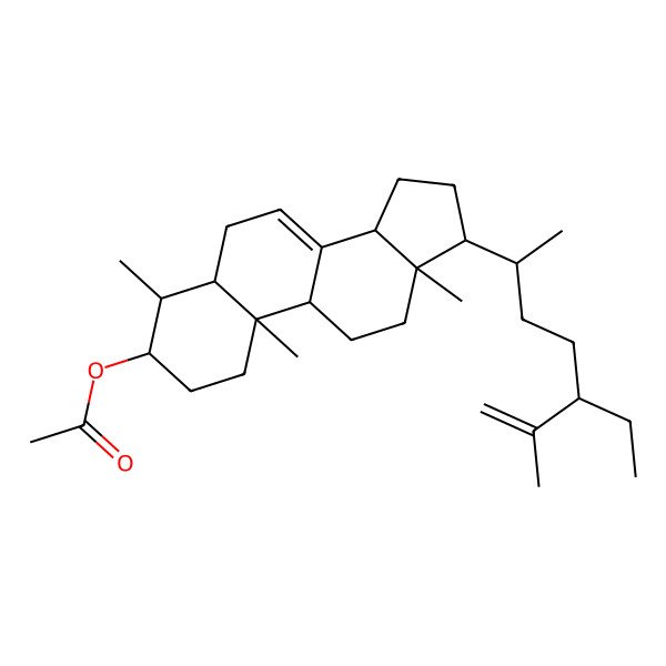 2D Structure of [17-(5-ethyl-6-methylhept-6-en-2-yl)-4,10,13-trimethyl-2,3,4,5,6,9,11,12,14,15,16,17-dodecahydro-1H-cyclopenta[a]phenanthren-3-yl] acetate