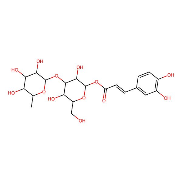 2D Structure of [3,5-Dihydroxy-6-(hydroxymethyl)-4-(3,4,5-trihydroxy-6-methyloxan-2-yl)oxyoxan-2-yl] 3-(3,4-dihydroxyphenyl)prop-2-enoate