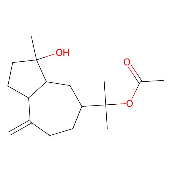 2D Structure of 2-[(3R,3aR,5S,8aR)-3-hydroxy-3-methyl-8-methylidene-1,2,3a,4,5,6,7,8a-octahydroazulen-5-yl]propan-2-yl acetate