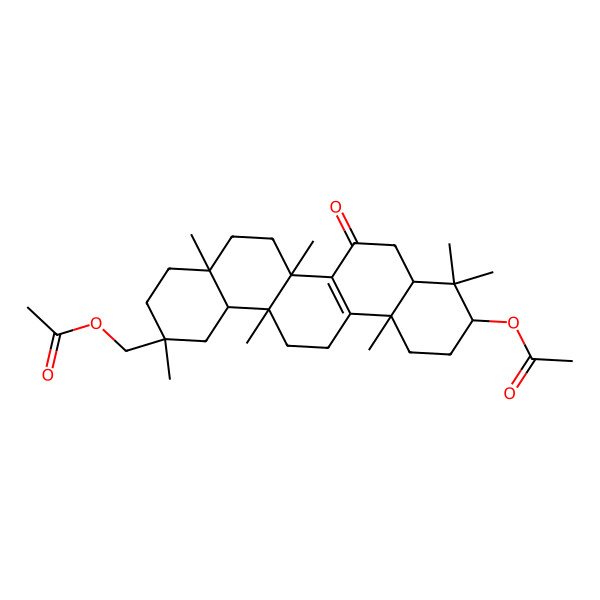2D Structure of (10-acetyloxy-2,4a,6a,9,9,12a,14a-heptamethyl-7-oxo-3,4,5,6,8,8a,10,11,12,13,14,14b-dodecahydro-1H-picen-2-yl)methyl acetate 2D Structure of (10-acetyloxy-2,4a,6a,9,9,12a,14a-heptamethyl-7-oxo-3,4,5,6,8,8a,10,11,12,13,14,14b-dodecahydro-1H-picen-2-yl)methyl acetate