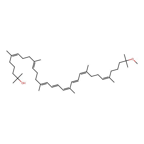 2D Structure of 31-Methoxy-2,6,10,14,19,23,27,31-octamethyldotriaconta-6,10,14,16,18,20,22,26-octaen-2-ol
