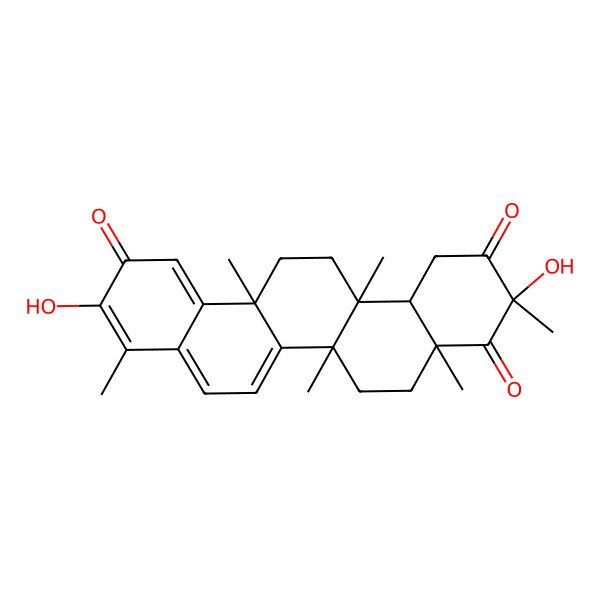 2D Structure of 3,10-Dihydroxy-3,4a,6a,6a,9,14a-hexamethyl-1,5,6,13,14,14b-hexahydropicene-2,4,11-trione