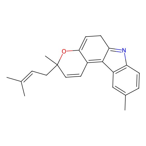 2D Structure of 3,10-dimethyl-3-(3-methylbut-2-enyl)-6H-pyrano[2,3-c]carbazole