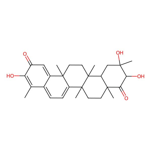 2D Structure of 3,10,11-trihydroxy-4,6a,6b,8a,11,14a-hexamethyl-8,10,12,12a,13,14-hexahydro-7H-picene-2,9-dione