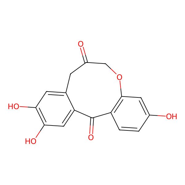 2D Structure of 3,10,11-Trihydroxydibenz[b,e]oxonin-7,13(6h,8h)-dione