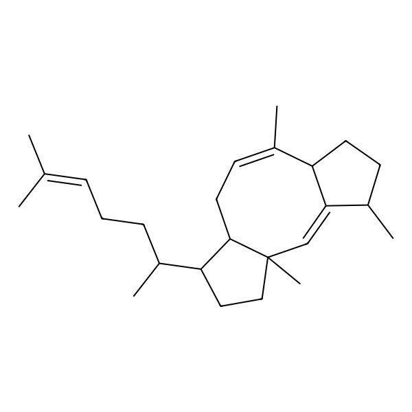 2D Structure of 3,10,14-Trimethyl-6-(6-methylhept-5-en-2-yl)tricyclo[9.3.0.03,7]tetradeca-1,9-diene