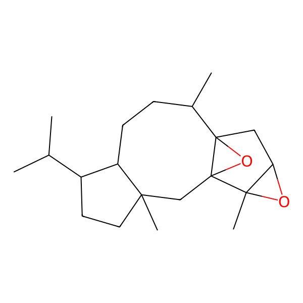 2D Structure of 3,10,15-Trimethyl-6-propan-2-yl-14,16-dioxapentacyclo[9.4.1.01,11.03,7.013,15]hexadecane