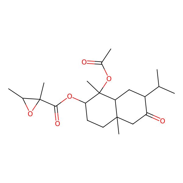 2D Structure of (1-acetyloxy-1,4a-dimethyl-6-oxo-7-propan-2-yl-3,4,5,7,8,8a-hexahydro-2H-naphthalen-2-yl) 2,3-dimethyloxirane-2-carboxylate