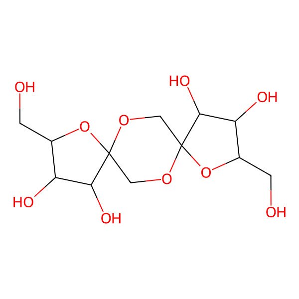 2D Structure of 3,11-Bis(hydroxymethyl)-4,7,12,14-tetraoxadispiro[4.2.48.25]tetradecane-1,2,9,10-tetrol
