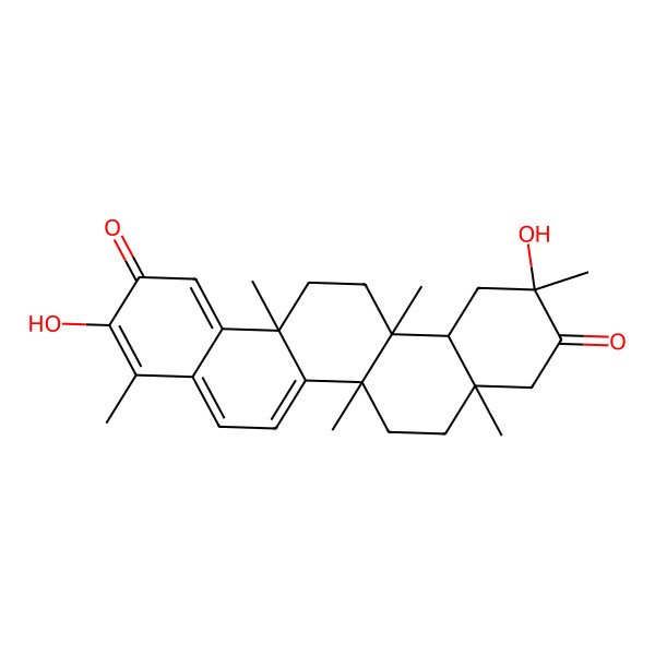 2D Structure of 3,11-dihydroxy-4,6a,6b,8a,11,14a-hexamethyl-8,9,12,12a,13,14-hexahydro-7H-picene-2,10-dione