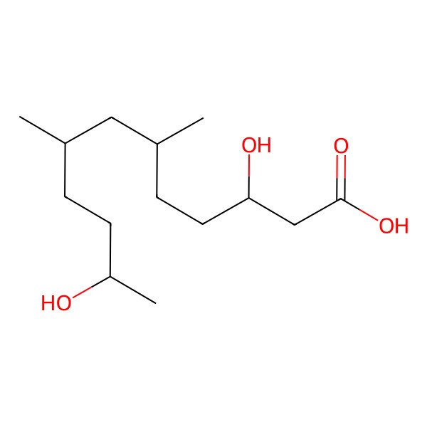 2D Structure of 3,11-Dihydroxy-6,8-dimethyldodecanoic acid