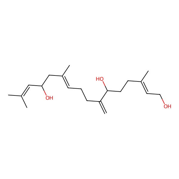 2D Structure of 3,11,15-Trimethyl-7-methylidenehexadeca-2,10,14-triene-1,6,13-triol