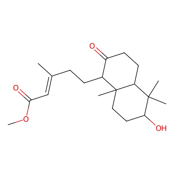 2D Structure of methyl (Z)-5-[(1S,4aS,6R,8aR)-6-hydroxy-5,5,8a-trimethyl-2-oxo-3,4,4a,6,7,8-hexahydro-1H-naphthalen-1-yl]-3-methylpent-2-enoate