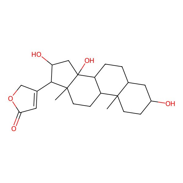 2D Structure of 3,14,16-Trihydroxycard-20(22)-enolide